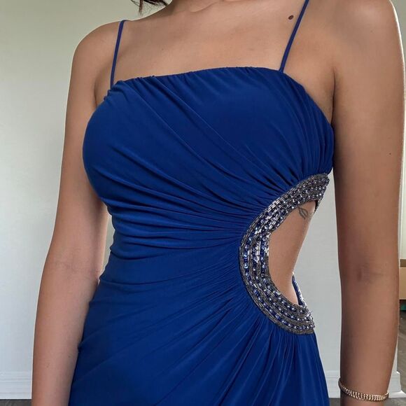 Gorgeous navy blue Cache maxi dress - Picture 1 of 8